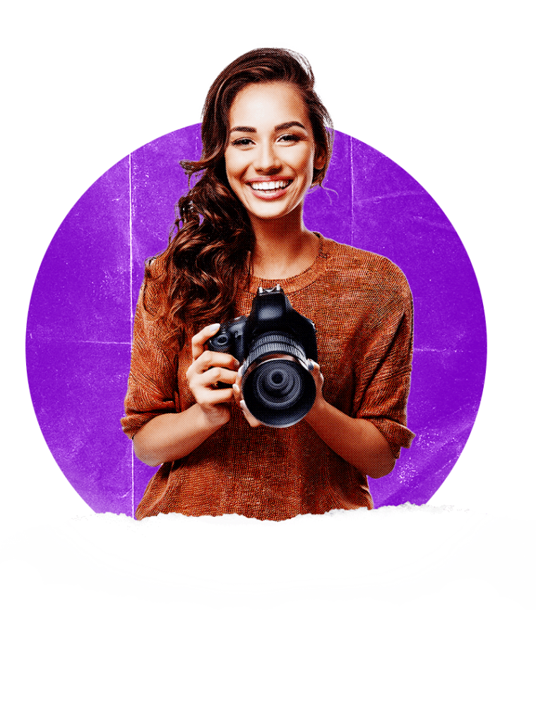 01-9 a woman holding a camera