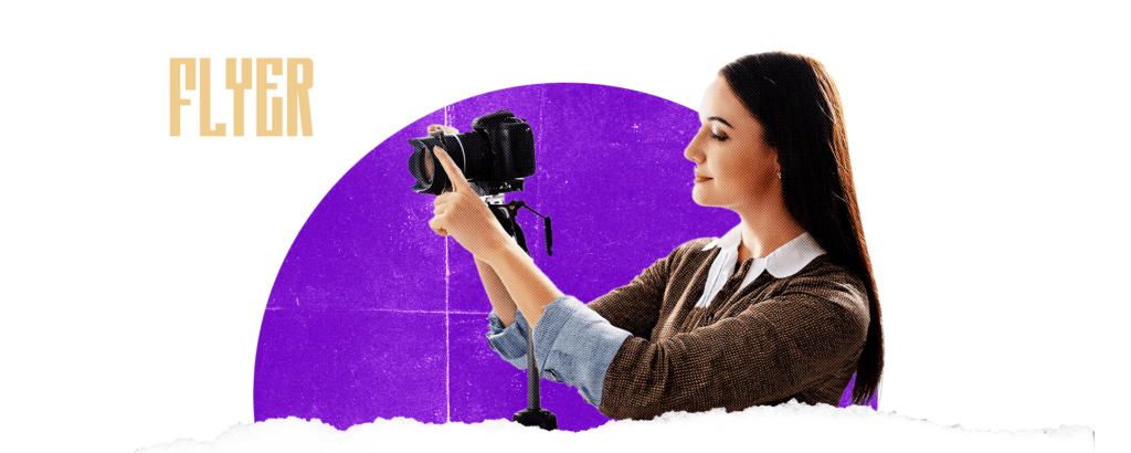 a woman holding a camera